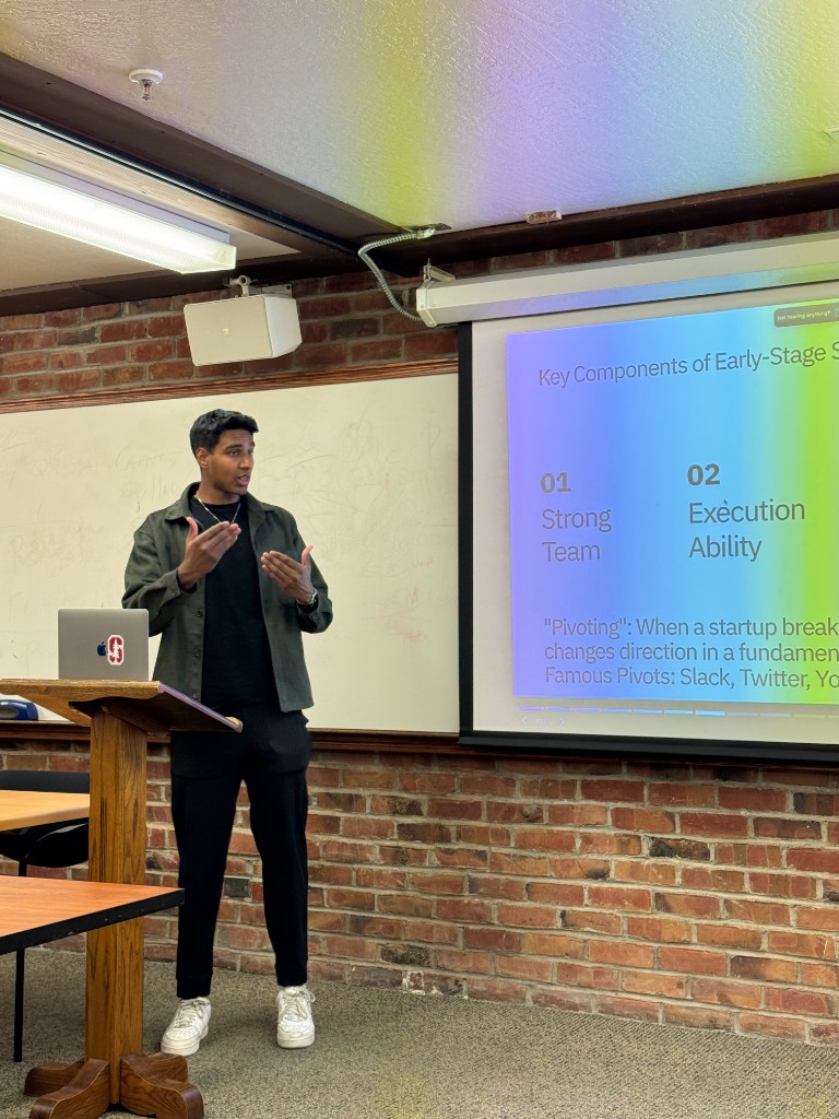 An NGF speaker sharing their path into building and innovation with students